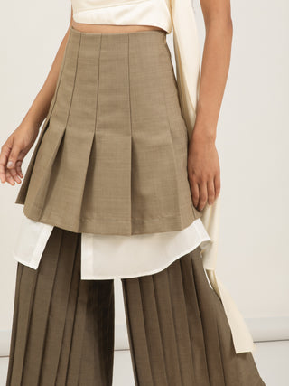 CALÇA SEIVA - AVELÃ CAQUI E OFF WHITE