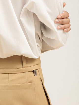 CALÇA CAMISA FLOEMA - BEGE E OFF WHITE