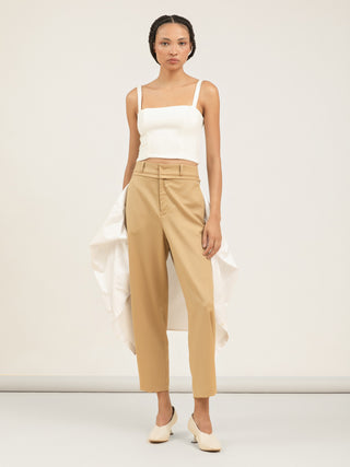 CALÇA CAMISA FLOEMA - BEGE E OFF WHITE