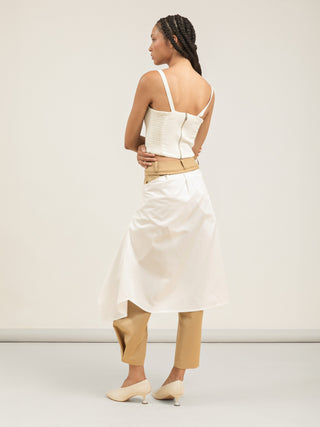 CALÇA CAMISA FLOEMA - BEGE E OFF WHITE