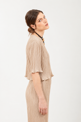 BLUSA MANGA METAFORA - BEGE
